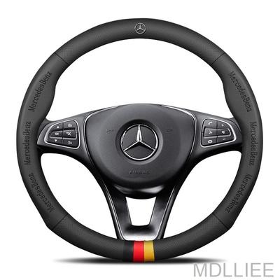 Car Anti-Slip Leather Steering Wheel Cover For Mercedes Benz A B C E S V R-Class C43 CLA GLA GLB GLC GLK SLK SL Vito W203 GLE ML