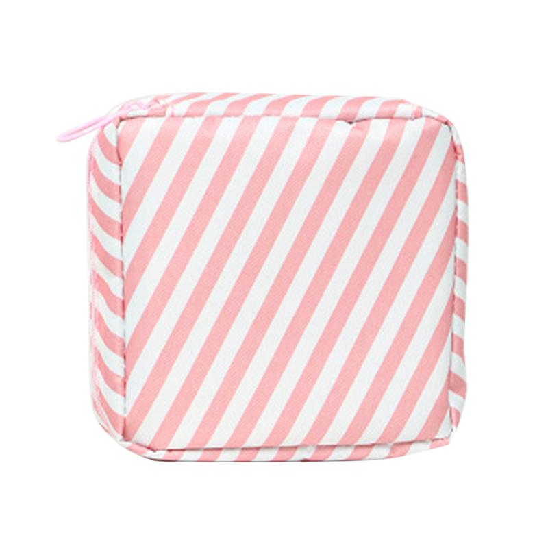 Women Portable Sanitary Napkin Tampon Storage Bag Cotton Travel Makeup Storage Bag Literary Zipper Coin Purse Sundries Storage#w