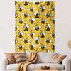 Cute Bumblebee Pattern On Yellow Background Patterned Tapestry Home Decor, Suitable for Bedroom and Living Room, Gift