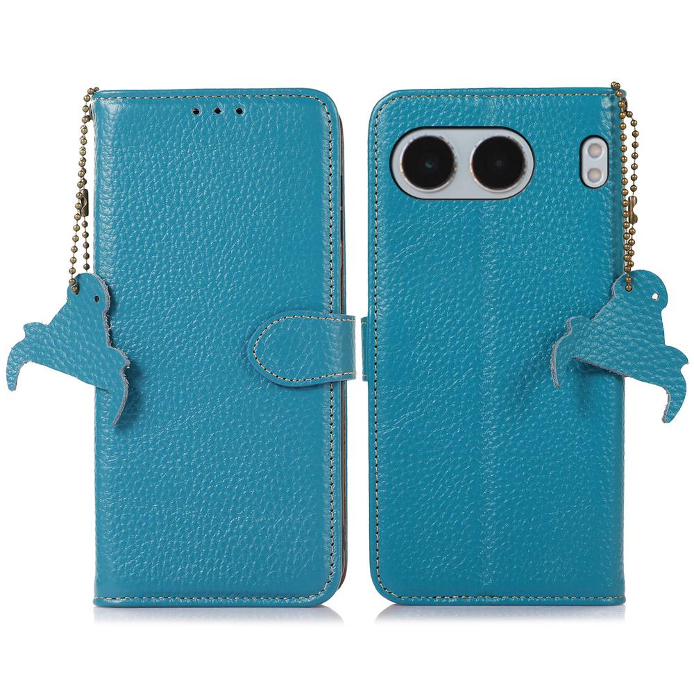 For OnePlus Nord 4 Case RFID Blocking Litchi Texture Genuine Cow Leather Phone Cover
