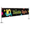 WeBenison Large 10 Double Digits Banner/Happy 10th Birthday Garden Backdrop Banner/Ten Yard Lawn Sign/Cheers To 10 Years Party Outdoor Indoor