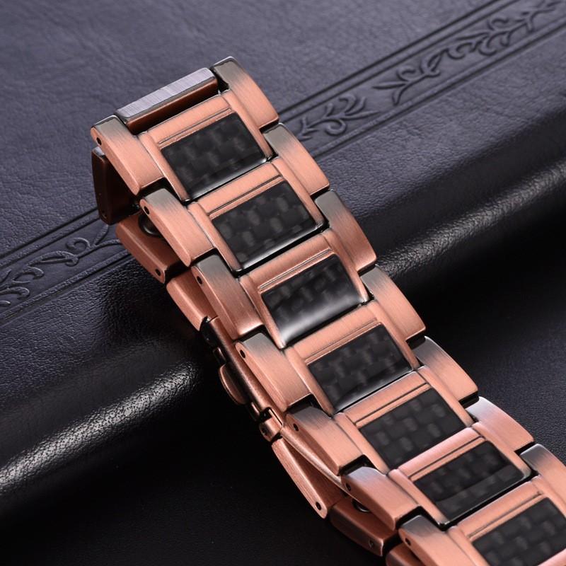 Copper Magnetic Therapy Bracelet Men Women Geometric Design Fashionable Three-Row Magnet Stackable Jewelry
