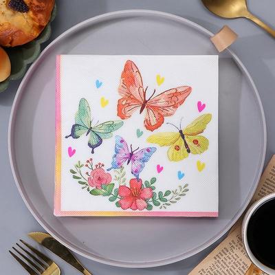 Farbiges Serviettenpapier mit Schmetterlingsdruck für Partys und Hochzeiten