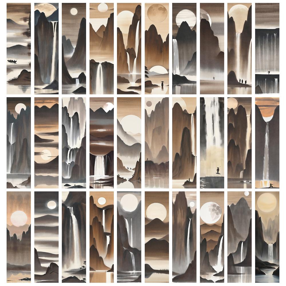 

30 ШТ. Закладки в стиле дзен с пейзажами, Канцтовары для ноутбука, Животные, Мультяшные, Багаж, Скейтборд, Креативные подарки, Рекламные