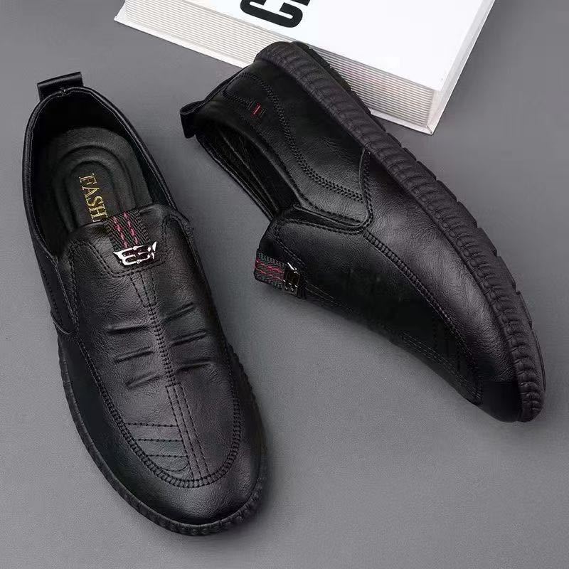 Fashion Spring and Autumn men's business leather shoes, comfortable soft soled work shoes, low cut lazy casual leather shoes