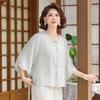 Mom's Summer Chiffon Top: New Chinese Fashion for Middle-Aged & Elderly Women, Spring & Summer 2026 Style