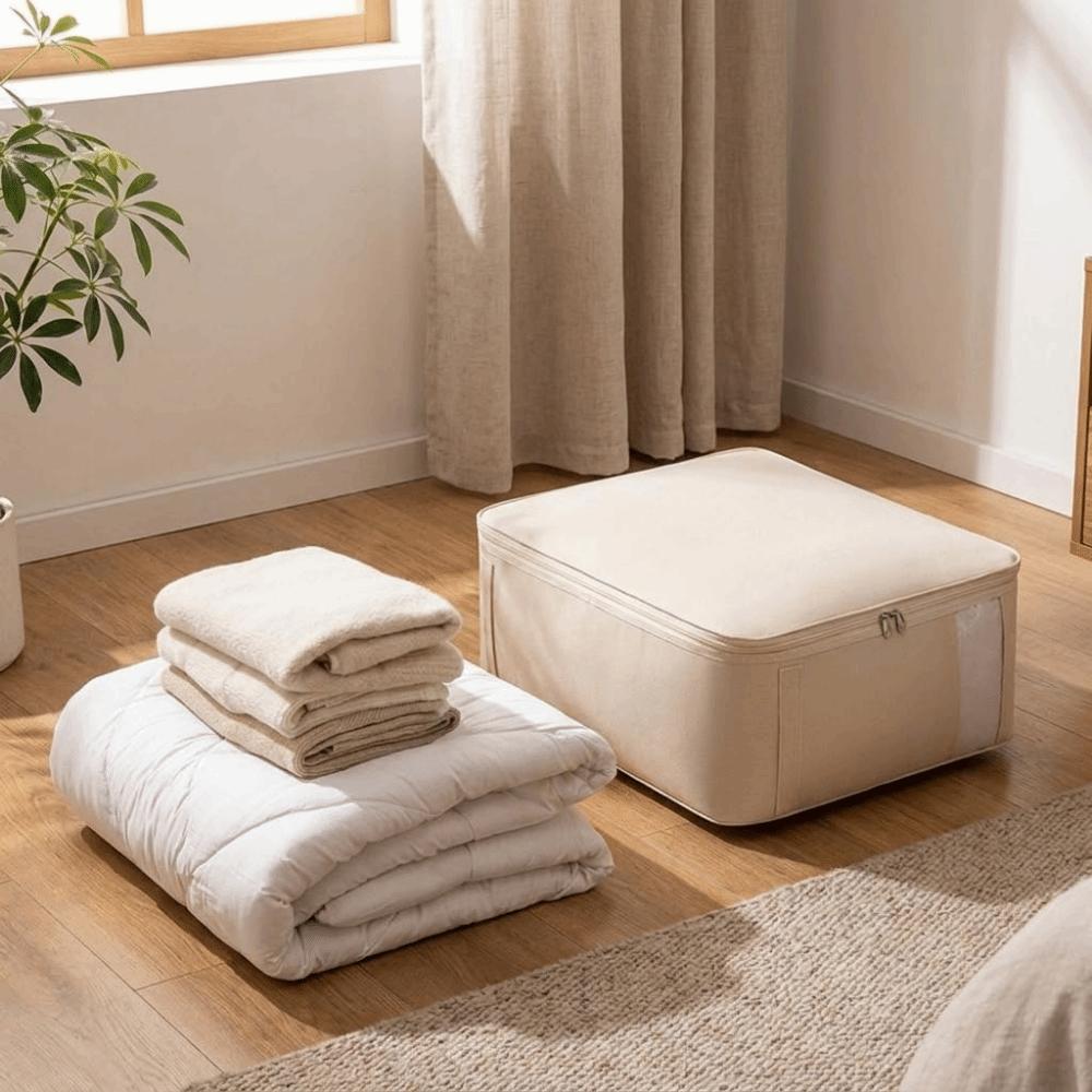 Oxford Cloth Cotton Quilt Storage Bag Visible Luggage Storage Bag Clothes Moving Bag Wardrobe