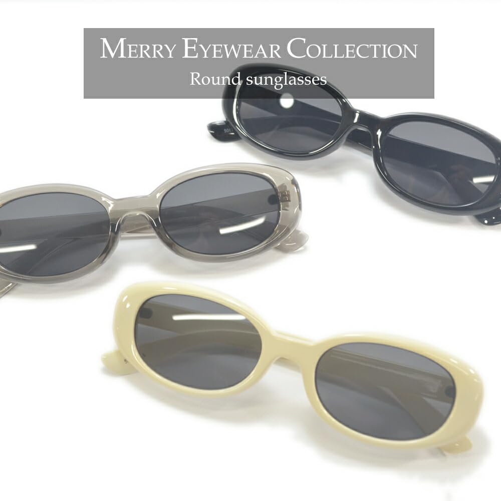 Sunglasses for Men and UV Fashion Oval Kurt Ratata [MERRY PLEASURE] Women, Protection, Glasses, Shape, Cobain, Nirvana, Sunglasses, CLEAR.GRAY×SMOKE