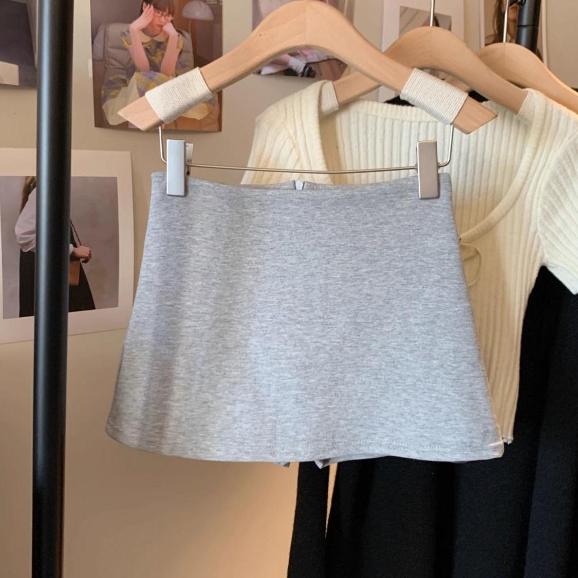 Grey High Waist Slimming Midi Skirt - Summer 2025 A-line Bodycon for Women 2XL