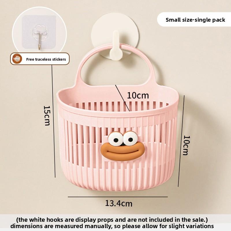 

1 шт. Маленькая подвесная корзина, корзина для хранения, корзина для хранения полотенец для лица в ванной, кухонная, общежитие, прикроватная, настенная подвесная корзина 1PCS розовый