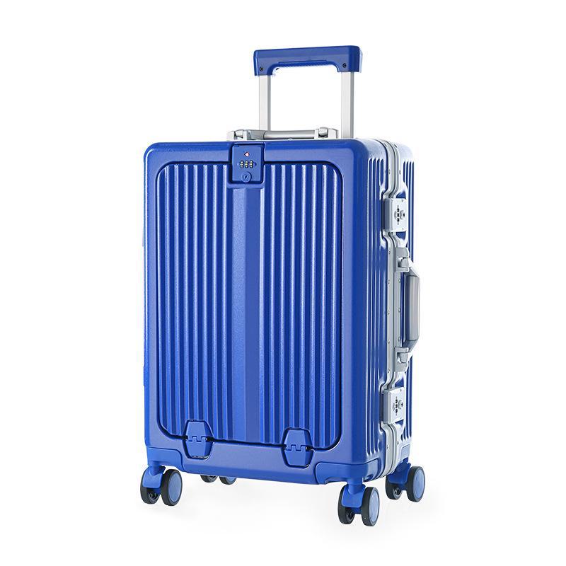 Yongsheng Women's Aluminum Frame Suitcase: 20-inch Anti-Fall Travel Case & 24-inch Front-Opening PC Trolley
