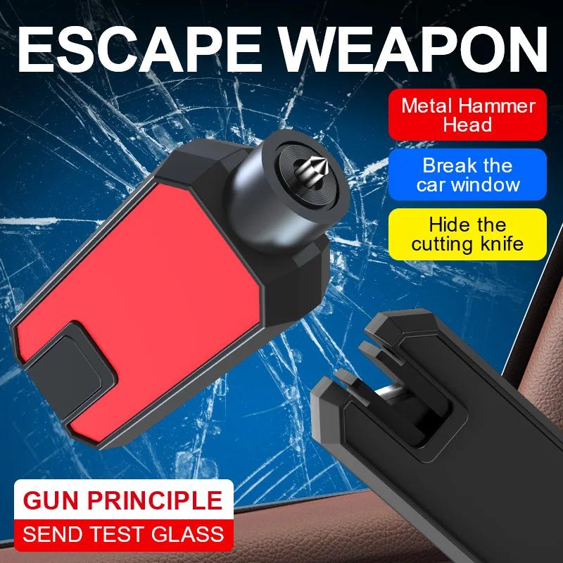 Automontierter multifunktionaler Autoglas-Notausschalter, Fensterausbruchhammer, Fensterausbruch-Notausschalter