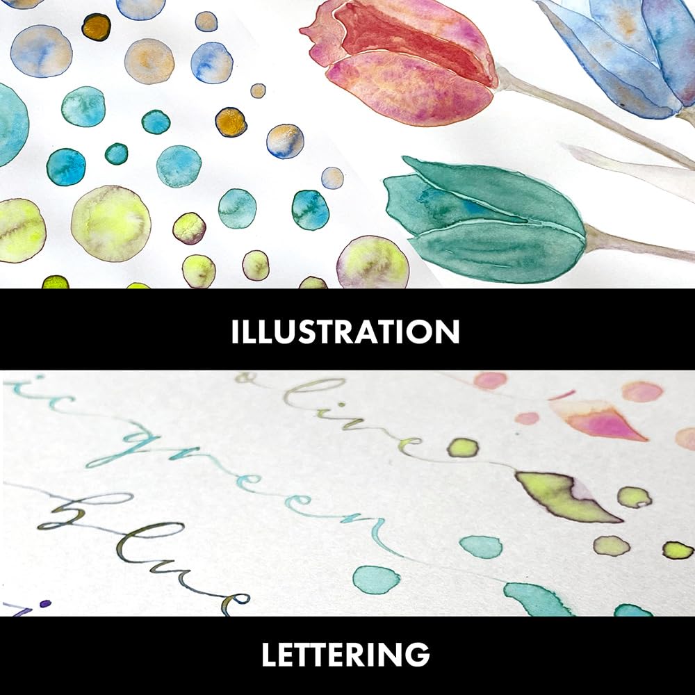 Kuretake Paint Gansai Tambi Granulating Colors Set of 5 - Special Color Separation Effect MC20GN2/5V