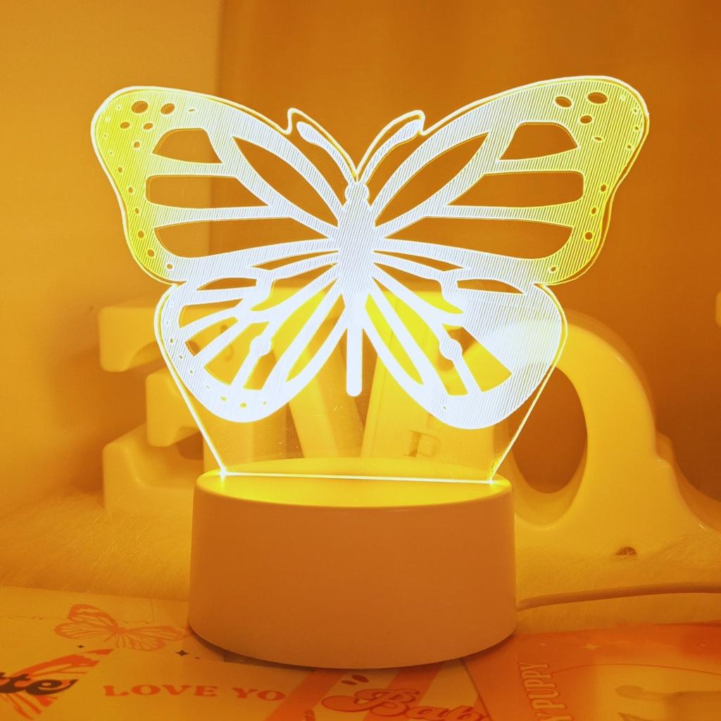 USB butterfly shaped 3D night light, soft warm light, suitable for Valentine's Day, weddings, bedroom decoration, and gifts