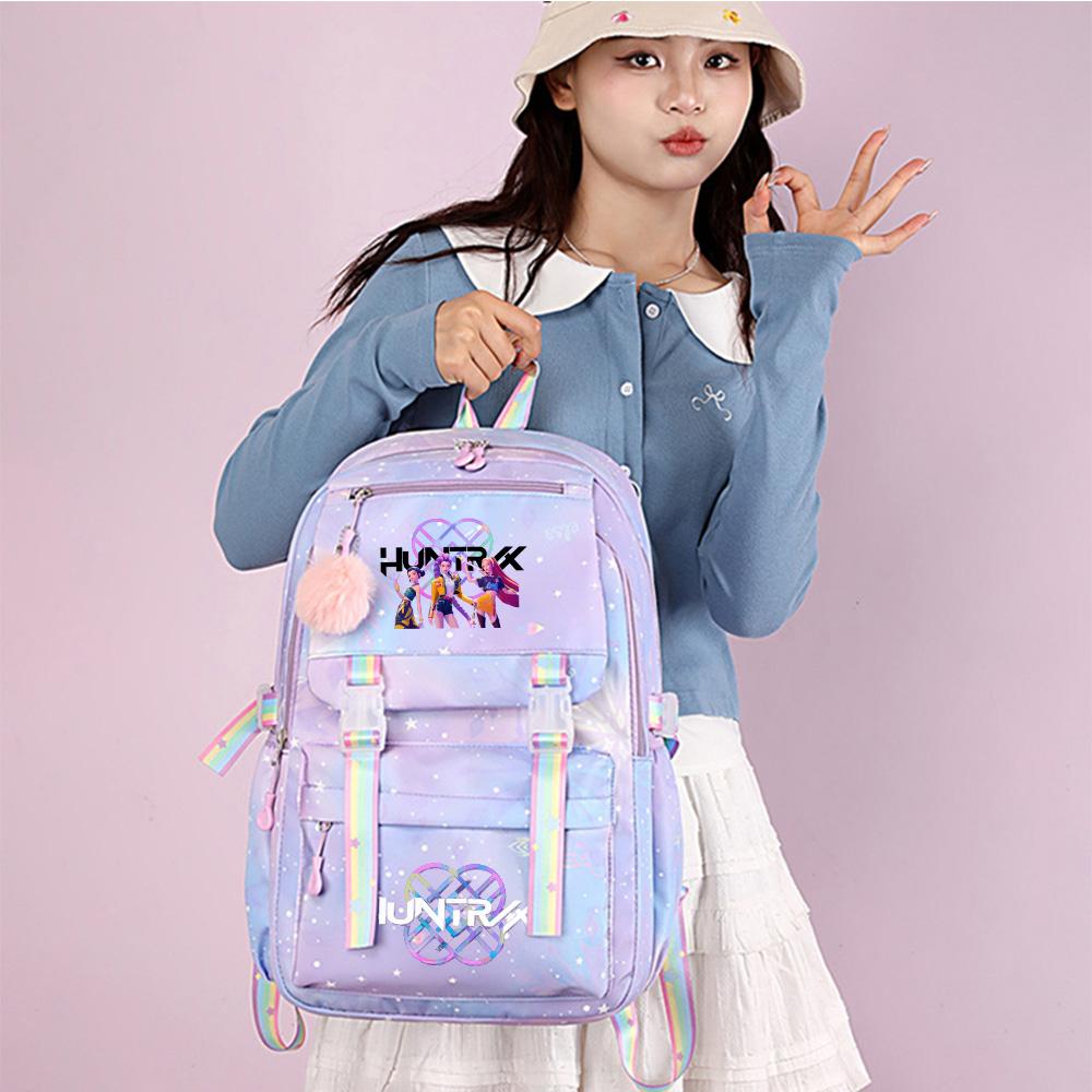 K-Pop Dämonenjäger Bedruckter Wasserdichter Rucksack mit Großer Kapazität Teenger Schüler Mädchen Junge Schultasche Buchtasche Damen Große Kapazität Reisetasche Geschenk