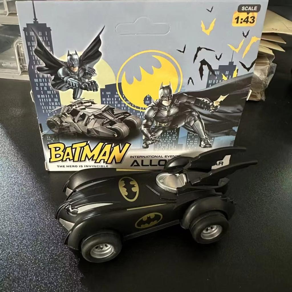 Batmobile Pull Back Alloy Sports Car The Dark Knight Racing Model Action Figures Toy Desktop Ornament Doll Collectible Gift