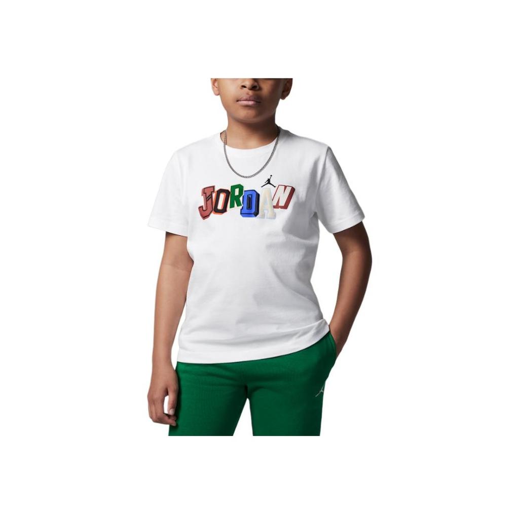 Jordan T-Shirt Minimalist Comfortable Short Sleeve Kids Tops White IB9296-100