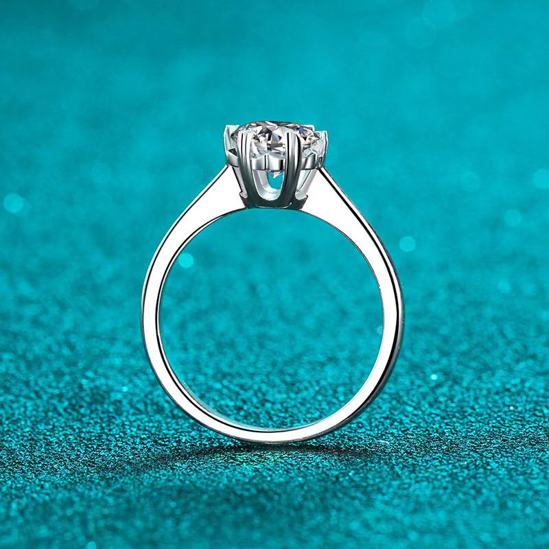 Women’s S925 Sterling Silver Snowflake Moissanite Engagement Ring, 1 Carat Diamond, Christmas Jewelry Hot Seller.