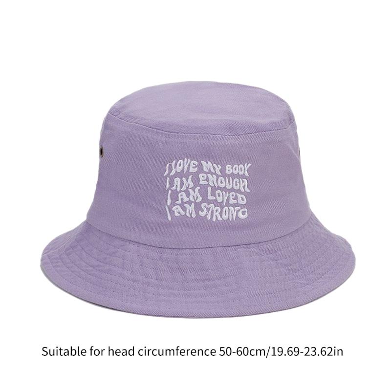 Embroidery Bucket Hat for Adult Outdoor Breathable Summer Spring Fisherman Hat