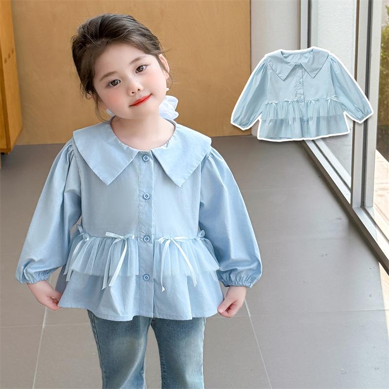 2025 Spring/Autumn Long Sleeve Princess Shirt for Baby Girls