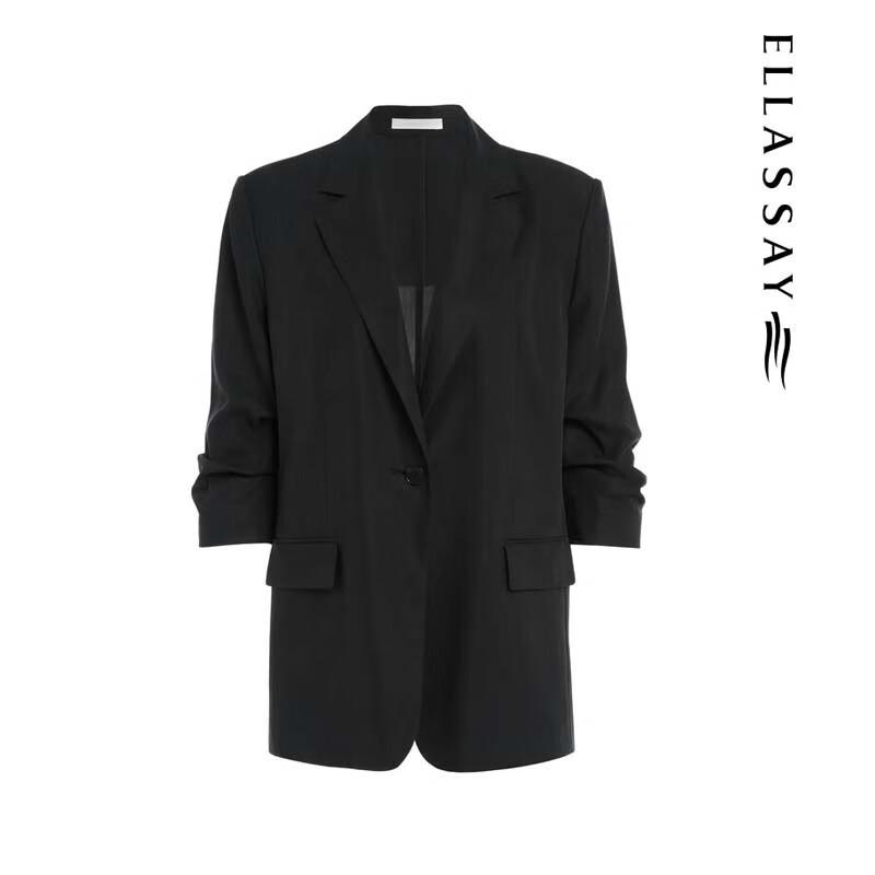 ELLASSAY Women's Lyocell Relaxed Fit Blazer