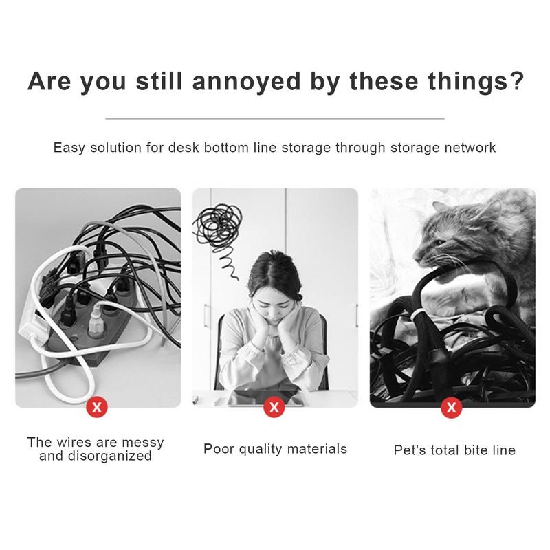 Cable Management Under Desk Wire Management Net For Under Desk Easy Installation Large Capacity Multifunctional Cable Organizer