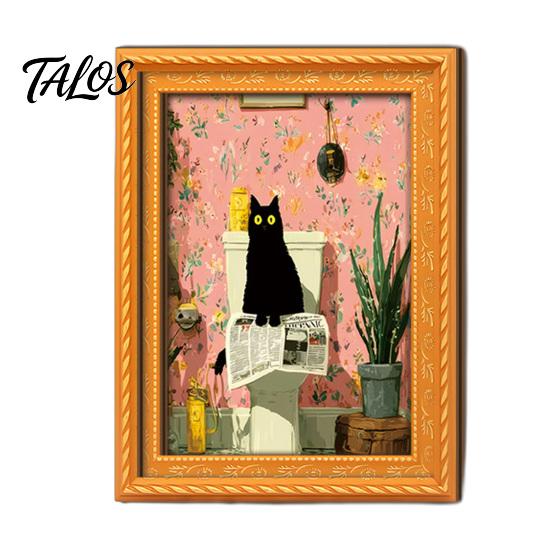 Small Picture Frames for Fridge Funny Wooden Magnets Frame, Retro Cute Cat Pattern Magnetic Refrigerator Style Interior Decoration Locker Magnet Photo