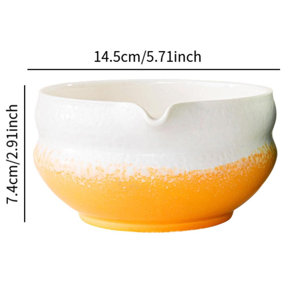 Traditional Japanese Matcha Bowl Tea Bowl with Pouring Spout Colorful gradient glaze for Office Table Tea Ceremony Party Gift