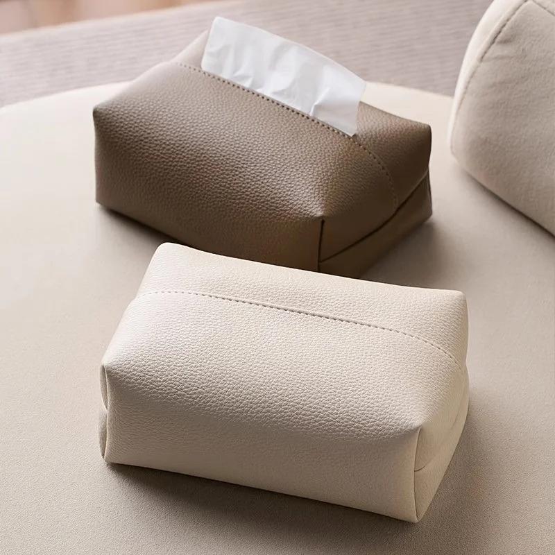 Artificial Leather Tissue Box - Modern Square Design, Perfect for Bathrooms, Durable Artificial Leather Box, Bathroom Decoration