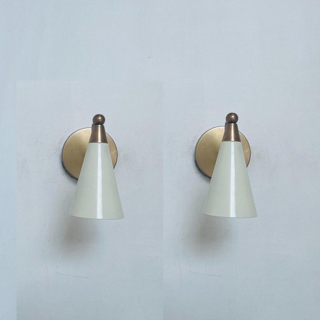 Pair Of Wall Sconce Lamp , Bathroom Lamp Wall Light Fixture, Mid Century Shade Cone Wall Lights