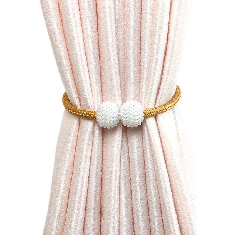 3Pcs Simple Home Magnetic Curtain Tieback Hook Magnetic Buckle Strap Tie Rope Wild Free Punch Bedroom Living Room Curtain Buckle
