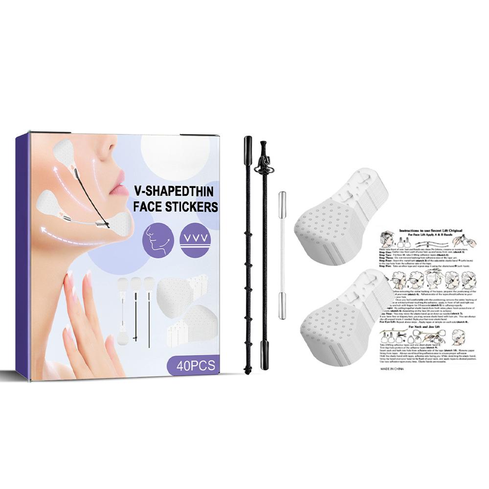 

40 шт. Мгновенные невидимые тонкие наклейки для лица, шеи, глаз, лифтинг двойного подбородка, патч против морщин для подтяжки кожи, инструменты для ухода за кожей лица