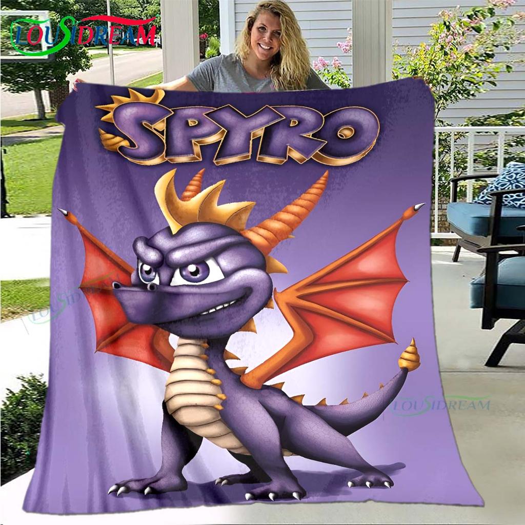 3D Klasické hry S-Spyro Drak Deka Hvězdné Umění Flanelová Tenká Deka Přenosná Domů Cestování Kancelář Deka na Obědovou Přestávku Dárek