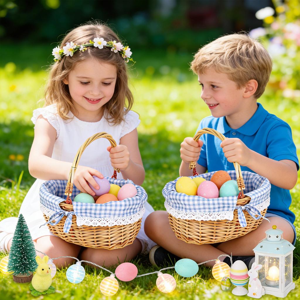 Woven Basket, Handcrafted Storage Basket With Handles And Linen, Multifunctional Bread And Fruit Container, Ideal For Family Gatherings