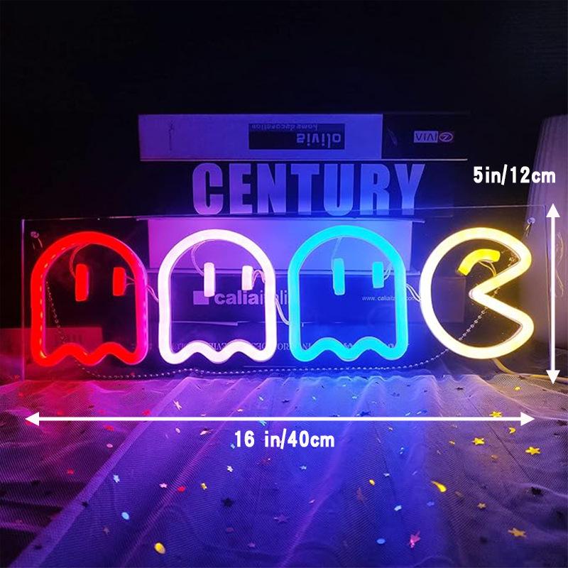 Neon Ghost LED Halloween Decorative Lamp - Luminous Silhouette Light