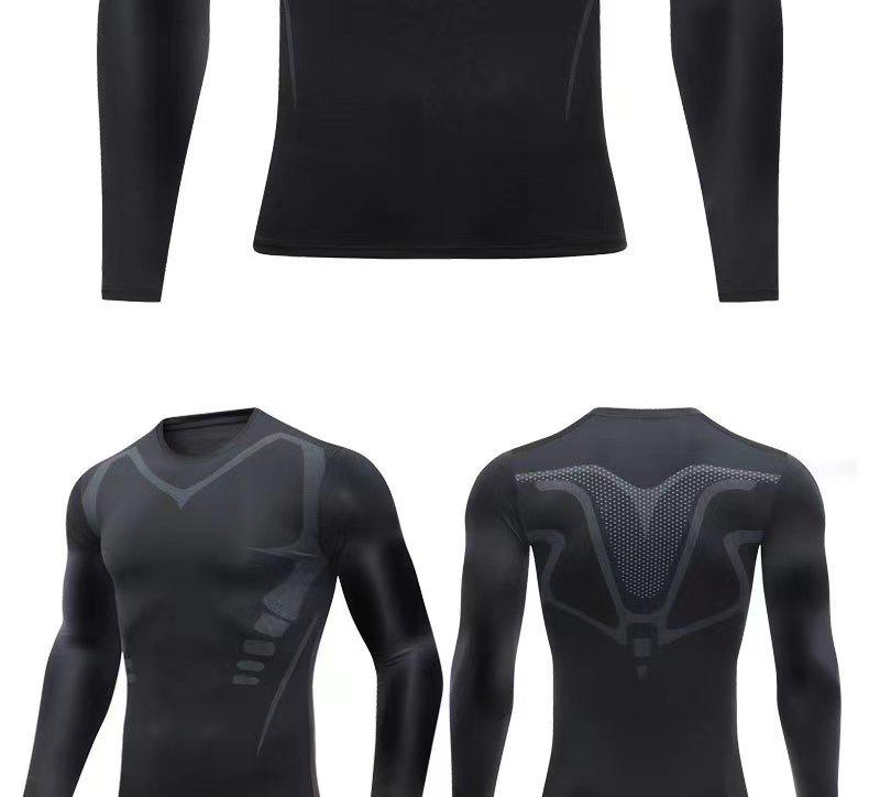 Herren Hochelastischer Schnelltrocknender Feuchtigkeitstransportierender Langarm-Sportanzug für Basketball und Laufen