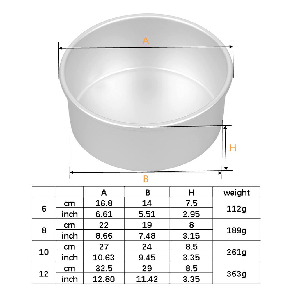 6/8/10/12 Inch Fixed Base Cake Pan/Tin Round Aluminum Bake Pan With Scrub Sponge Cake Scraper/Stripping Cheesecake Mould 10073