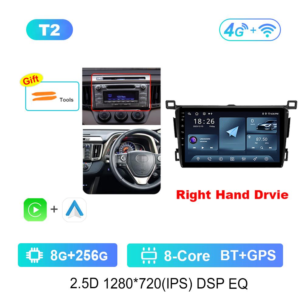 Volan pe dreapta Sistem de operare Android pentru Toyota RAV4 4 XA40 5 XA50 2012 - 2018 Radio auto Player multimedia DSP Stereo GPS 4G Ecran divizat