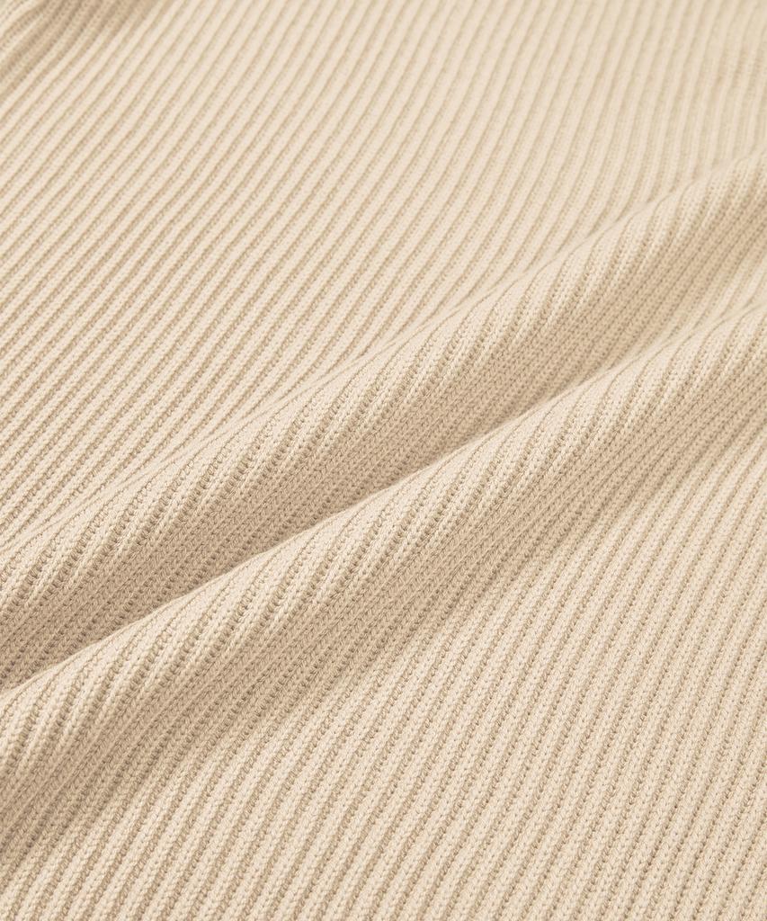 WEST GRAND BOULEVARD French Oversized Raglan Ribbed Cotton Knit Beige