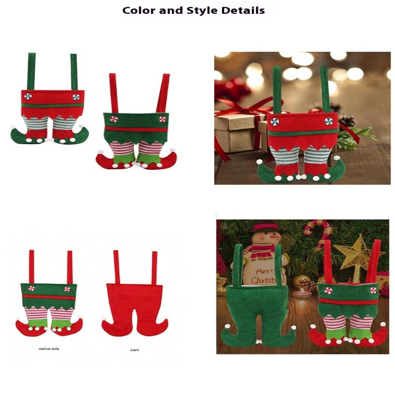 Christmas Stocking Gift Bag Holiday Decoration Christmas Hanging Ornament Santa Claus Candy Bag