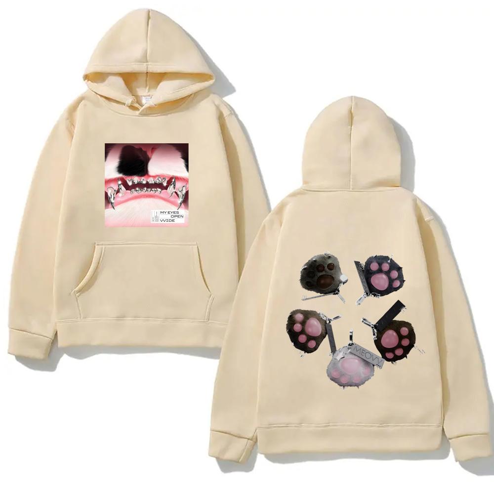 MEOVV-DROP TOP Hettegenser Anime-trykk Hip Hop Grunge Genser Dame/herre Fleece Myke Klær Pop Casual Punk Overdeler