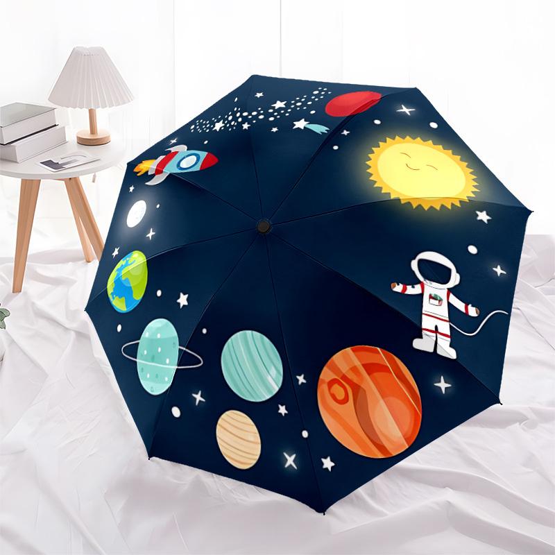 1pc Space Adventure Automatic Open/Close Umbrella, Compact Travel Umbrella, 8-Rib Sturdy Frame - Ideal Gift for Friends Yy251118084