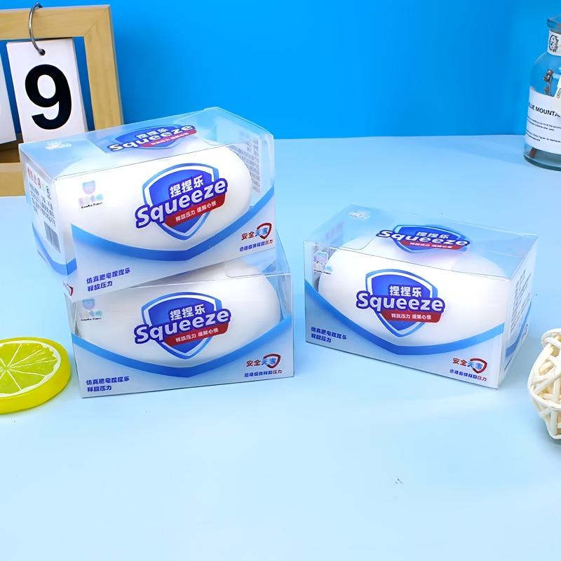 New Squishy Soap Stress-Relieving Fidget Toy Soft Simulated Soap Squeeze Toy Anti-Stress Slow Rebound Relaxing Toy Friend Gifts