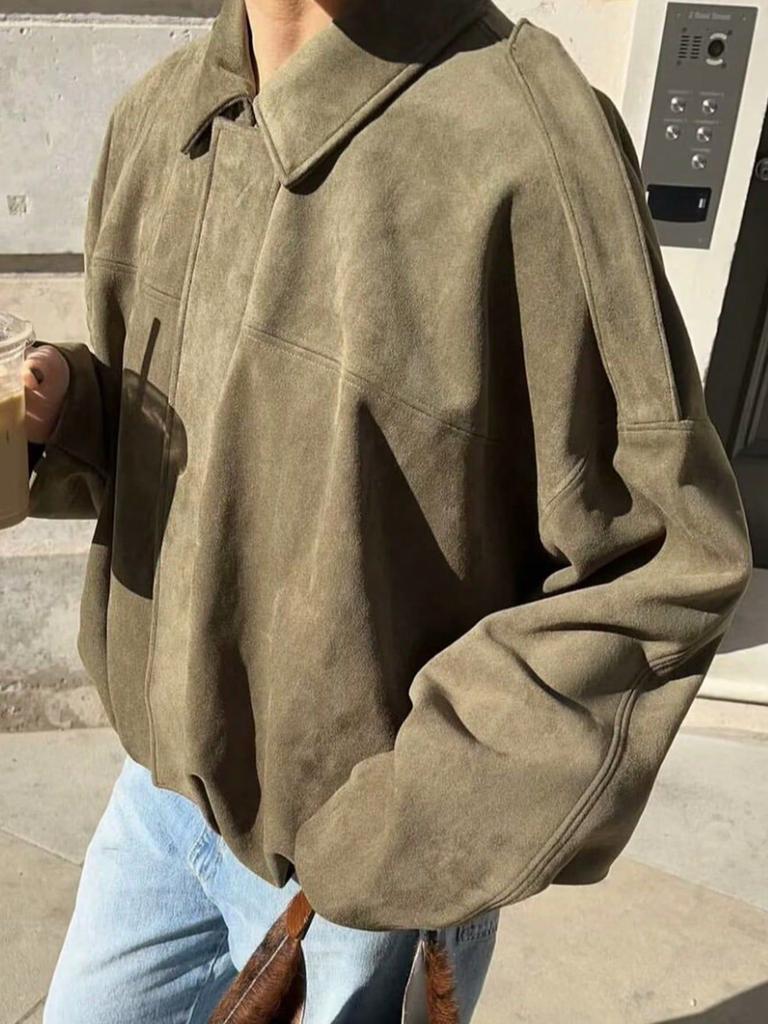 Spring New Arrival Casual Versatile Women's Velvet-Like Texture Stand-Collar Flight Jacket Coat