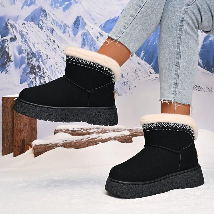 Women's Cushioned High Top Large Size Winter Warm Snow Boots Padded Lining Waterproof Ankle Boots Non-slip Outdoor Hiking Mountaineering Sports Boots