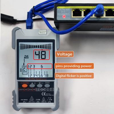ET618 Handheld Portable Network Cable Tester with LCD Display Analogs Digital Search POE Test Cable