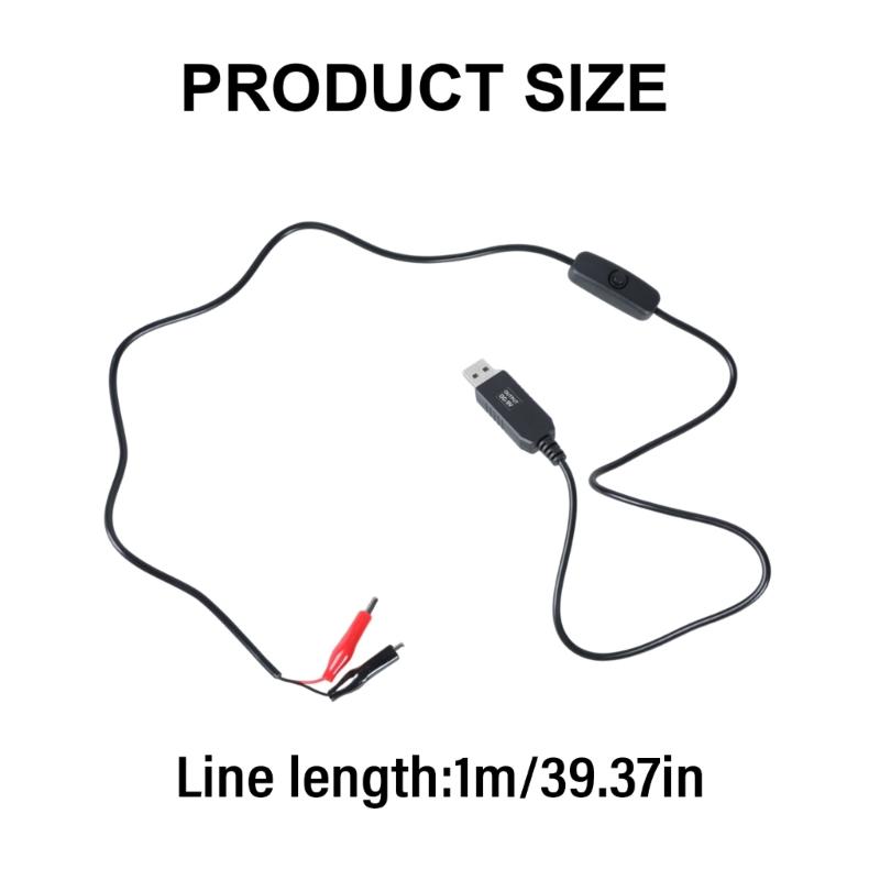 Alligators Clips USB Input 5V2A To 9V 0.60A Output Power Supply Adapter Cable For Security Camera And Wireless Routers