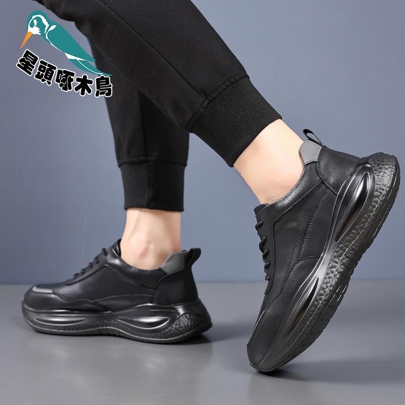 2025 autumn and winter new fashion running leather cowhide men's shoes platform trend men's shoes