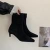 Fashion SUOJIALUN New Brand Women Short Boots Fashion Pointed Toe Sides Zipper Ladies Elegant Ankle Boots Thin Low Heel Chelsea Boots Sh