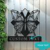 Modern Handcrafted Geometric Butterfly Metal Sign, Exquisitely Personalized Custom Text Durable Indoor Outdoor Wall Decor
